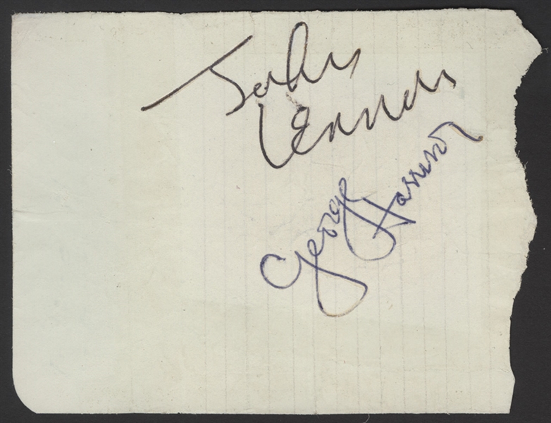 John Lennon and George Harrison Signatures
