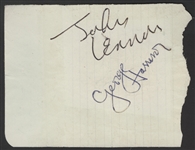 John Lennon and George Harrison Signatures
