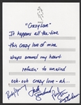 Poco Signed Handwrtten Crazy Love Lyrics