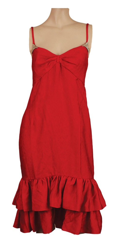 Lot Detail - Janet Jackson Owned & Worn Red Spaghetti Strap Dress