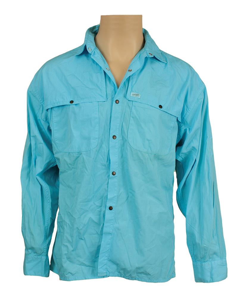Lot Detail - Michael Jackson Owned & Worn Long Sleeved Blue Shirt