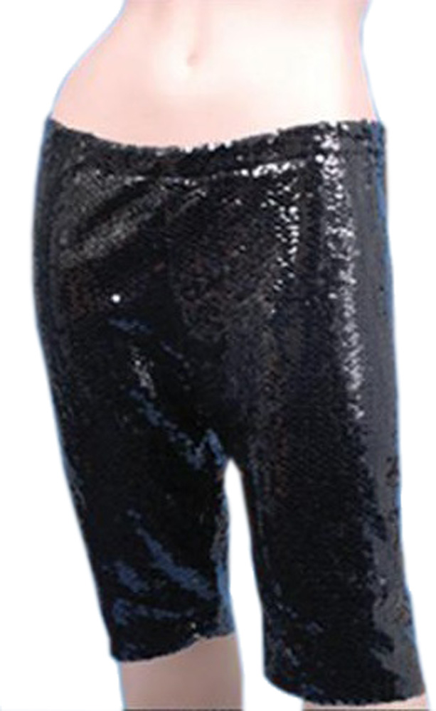black sequin biker shorts