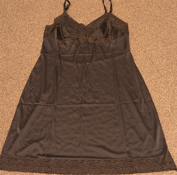 Madonna 1990s Owned and Worn Black Lace Slip