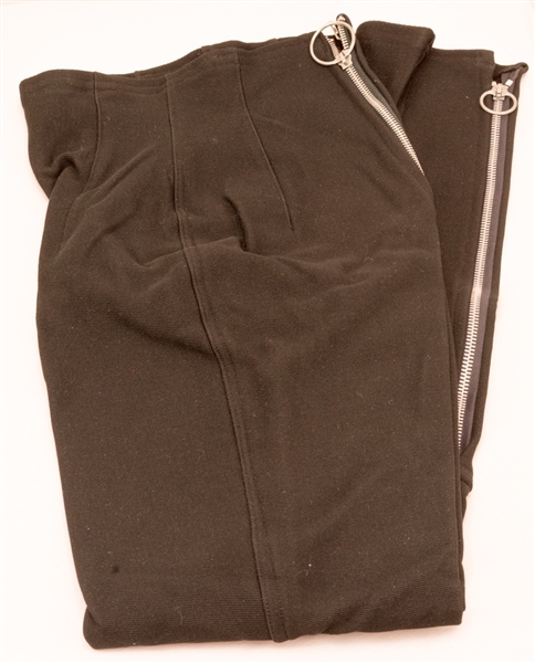 La Toya Jackson 1980s Owned & Worn Black Zippered Pants