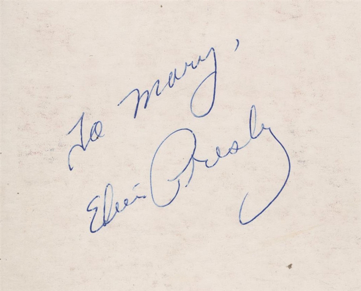 Elvis Presley Signed & Inscribed Promotional Picture Card