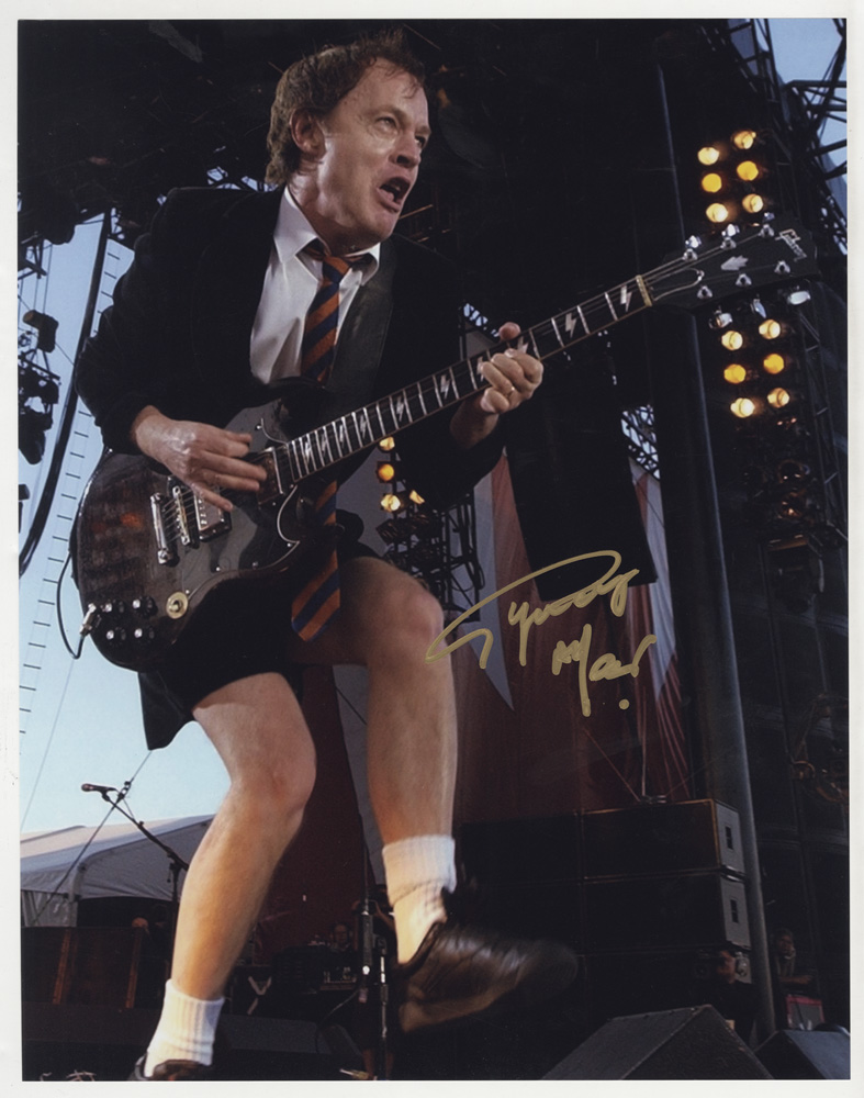 angus young signed photo