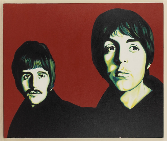 Beatles Original Triptych Paintings Signed by Artist Monrock