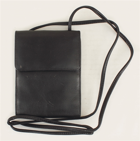 Liza Minelli Owned and Used Black Leather Shoulder Bag