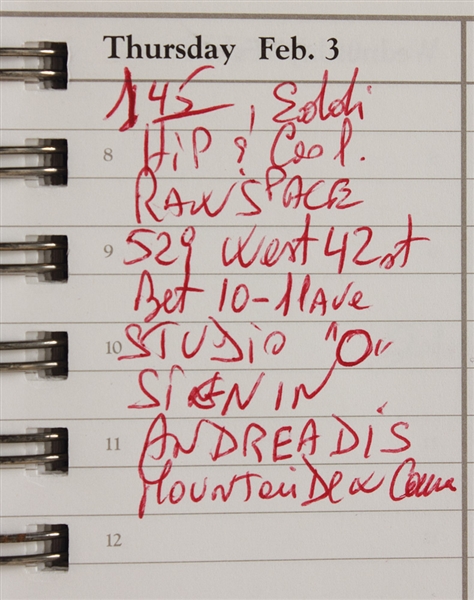 Michael Jackson Hand-Annotated MJJ Productions Date Book