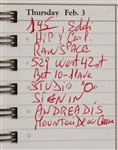 Michael Jackson Hand-Annotated MJJ Productions Date Book
