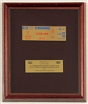 Elton John Original Madison Square Garden Gold Ticket Award Presented to Elton John