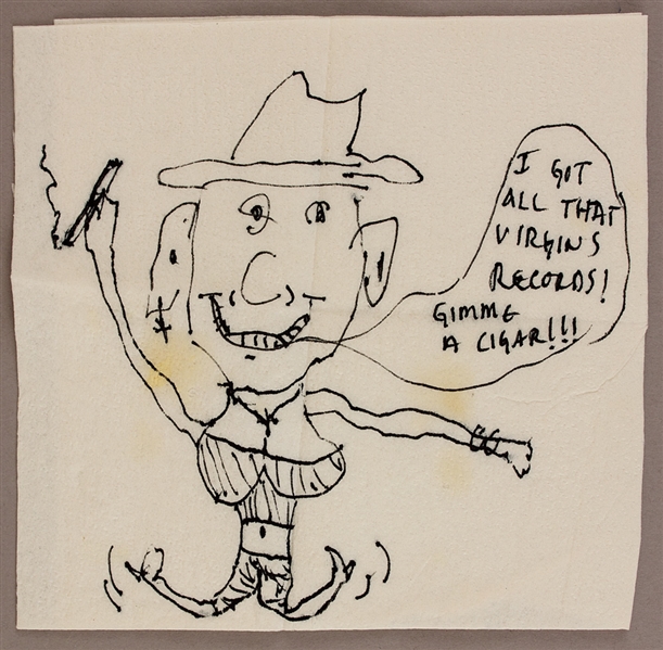Jean-Paul Gaultier Hand Drawn and Inscribed Self-Portrait Given to Madonna 1990 