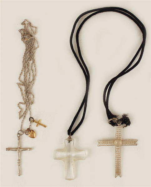 Madonna Owned & Worn Necklaces With Crosses Circa Mid-1980s