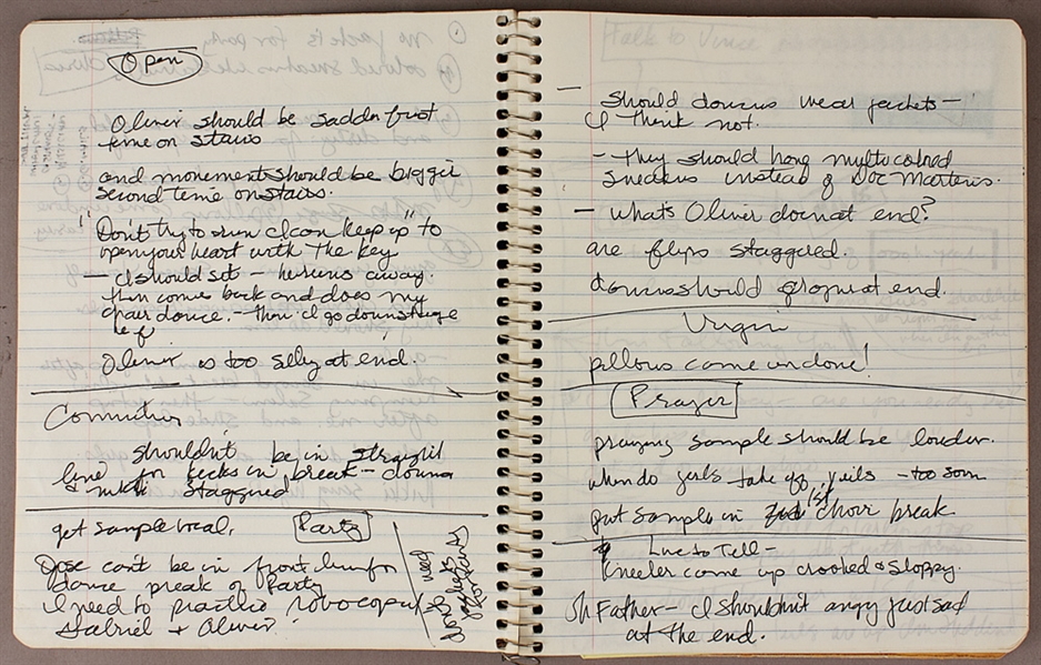 Madonna Handwritten "Blond Ambition" Stage Directions With Typed Wardrobe Budget and Alek Keshishian Typewritten "Truth or Dare" Proposal 