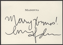 Madonna Signed & Inscribed Personalized Note Card