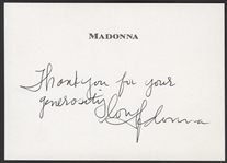 Madonna Signed & Inscribed Personalized Note Card