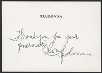 Madonna Signed & Inscribed Personalized Note Card