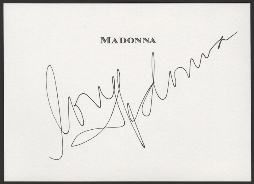 Madonna Signed Personalized Note Card