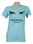 Madonna Owned and Worn "Whos That Girl " Blue Concert T-Shirt