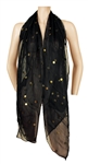 Madonna Owned and Worn  Jean-Paul Gaultier Large Black Sheer Scarf with Gold Sequins