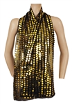 Madonna Owned and Worn  Jean-Paul Gaultier Large Black Sheer Scarf with Gold Sequins