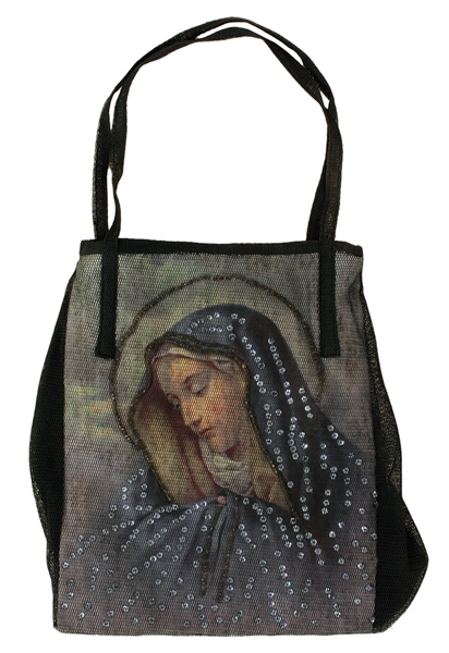 Madonnas Owned and Used "Madonna" Cloth Handbag with Rhinestones