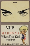 Madonna Personally Owned and Used "Whos That Girl" ID Card and Concert Laminate