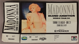 Madonna Original "Blond Ambition World Tour 90" Italian Concert Ticket