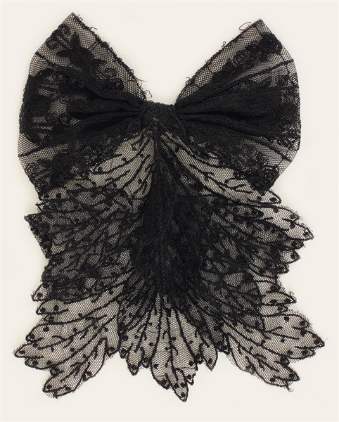 Madonna "Evita" Film Production Worn Black Lace Head Piece