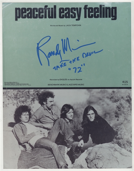 Eagles Randy Meisner Signed & Inscribed "Peaceful Easy Feeling" 11 x 14 Photograph