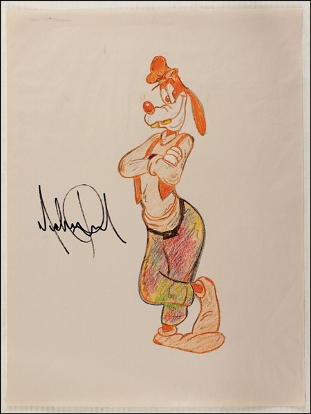 Michael Jackson Signed Original Walt Disney "Goofy" Artwork