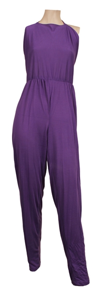 Whitney Houston Owned and Worn Purple Sleeveless Jumpsuit