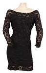 Stevie Nicks Owned and Worn Long Sleeved Black Lace Dress