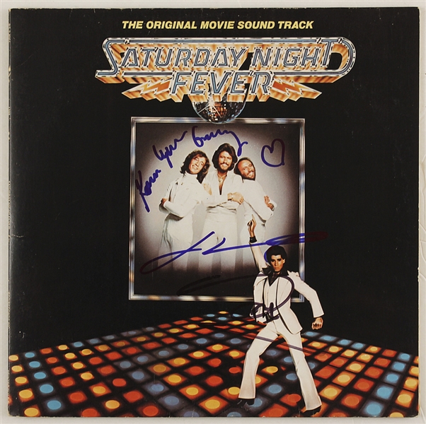 Saturday Night Fever Album Signed by Barry Gibb, John Travolta and Karen Lynn Gorney