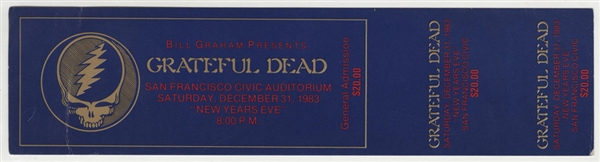 Grateful Dead Original 1983 New Years Eve Full Concert Ticket