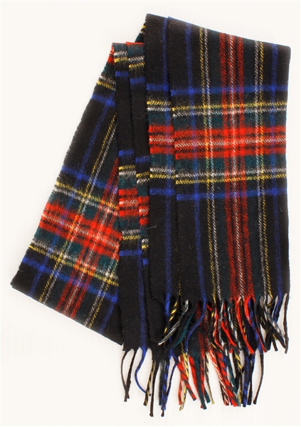 Michael Jackson Owned and Worn Red and Black Plaid Wool Scarf