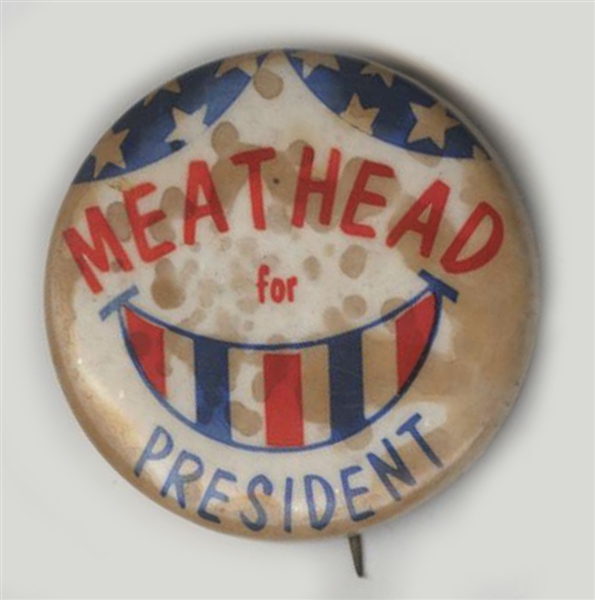 “Meathead for President” Promotional Pin Given to "All in the Family" Employees 