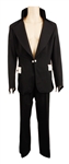 Elvis Presley Owned & Worn Black Jacket with White Suede Pocket Flaps and Matching Black Pants