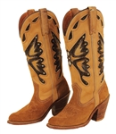 Britney Spears Britney Album Release Worn Suede Butterfly Cowboy Boots