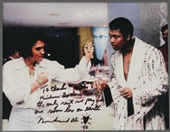 Elvis Presley and Muhammad Ali Signed Photograph Display