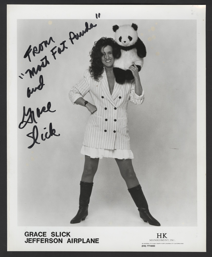 Grace Slick Signed & Inscribed Photograph.