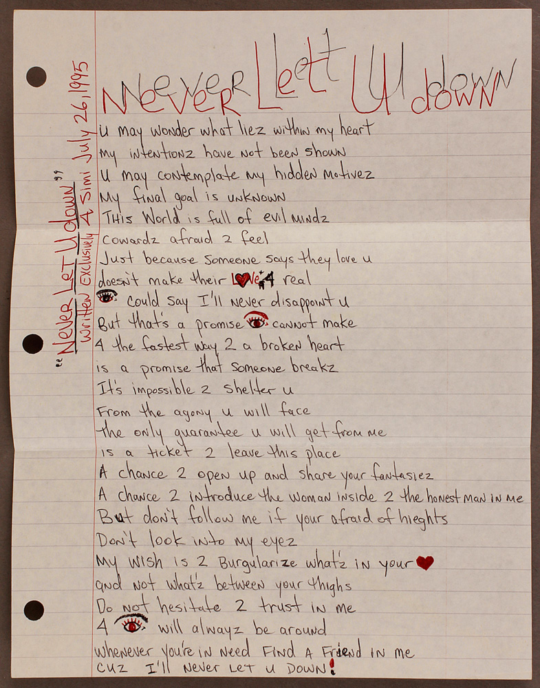 California Love (Unused Verse) - Tupac's Handwritten Lyrics 