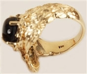Elvis Presley Stage Worn Diamond & Black Star Sapphire 14kt Gold Nugget Ring 