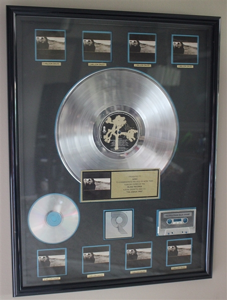 U2 Original Multi-Platinum Album Award for "The Joshua Tree" Presented to Bono