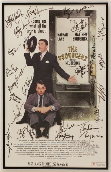 "The Producers" Original Broadway Cast Signed Poster, Including Nathan Lane and Matthew Broderick