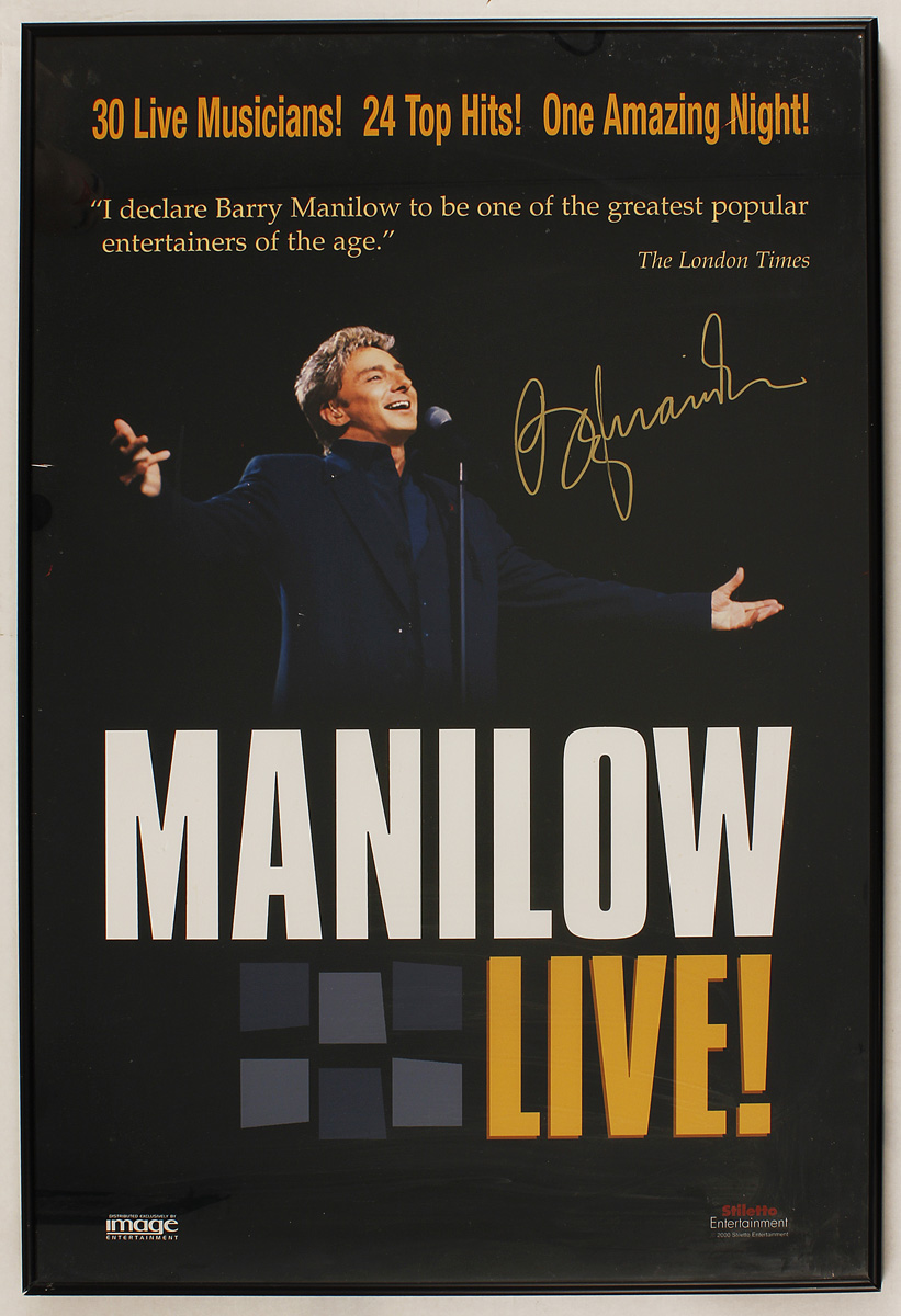 Lot detail barry manilow signed original concert dvd promotion poster