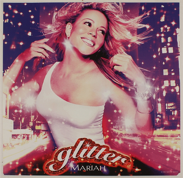Mariah Carey Original "Glitter" Original Promotional Poster and Signed C.D. Inserts (4)