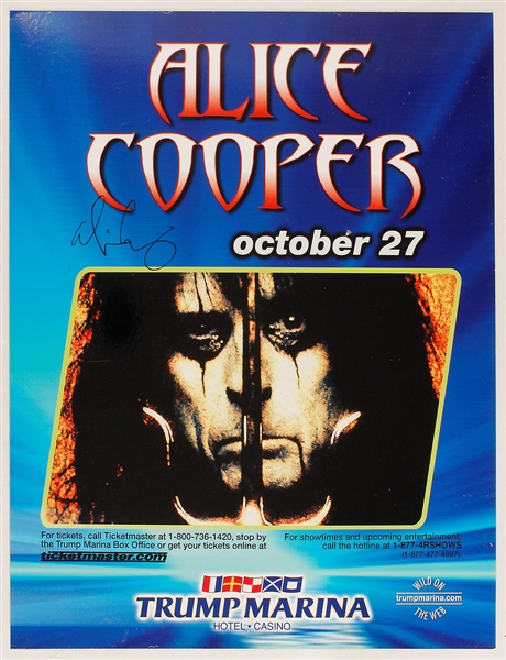 Alice Cooper Signed Marina Hotel & Casino On-Site Concert Poster
