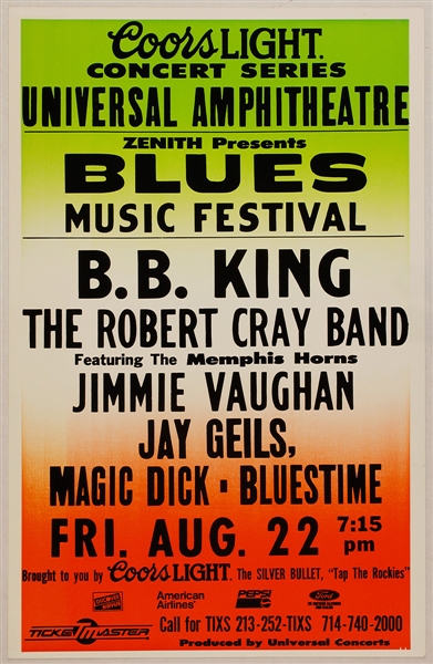 B.B. King Original Blues Music Festival Cardboard Concert  Poster
