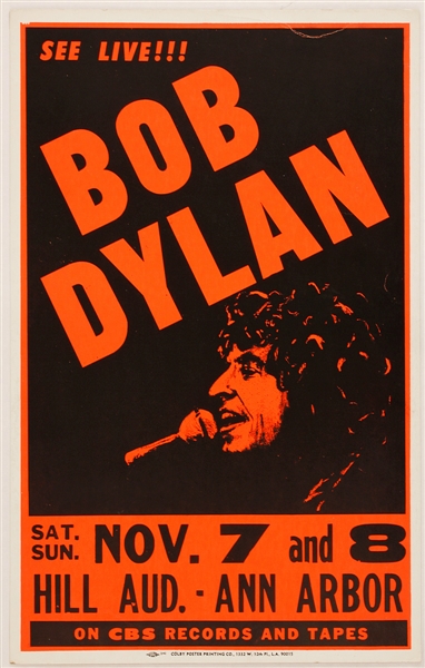 Bob Dylan Original 1981 Cardboard Concert Poster